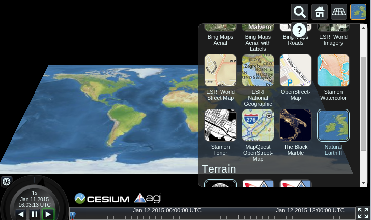 Cesium 2D-karta