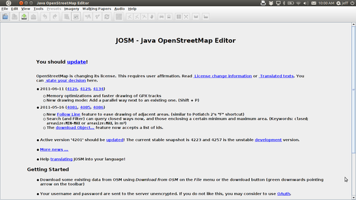 JOSM startsida