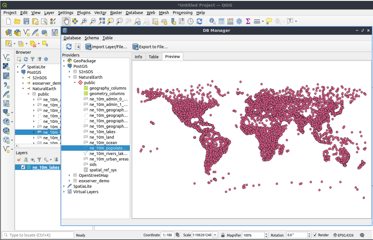 Förhandsgranskning av QGIS Manager
