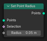 Ställ in noden Point Radius.