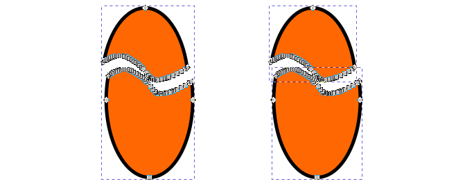 The two parts of the ellipse have been combined into a single path (with subpaths). Each subpath has become a single path after Break Apart.