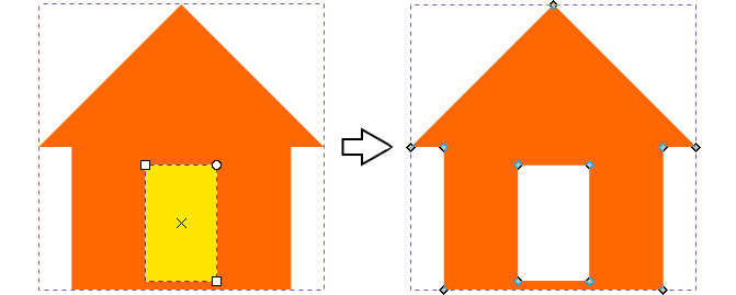 The rectangle will become the door opening after Difference