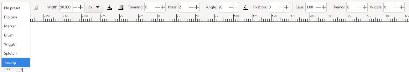 Calligraphy tool options