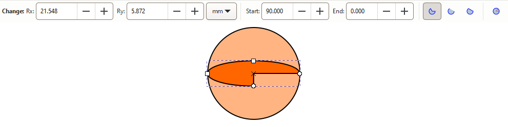 Ellipse Tool: Using the tool controls