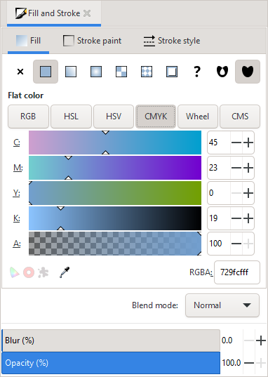 A light blue color in CMYK color space