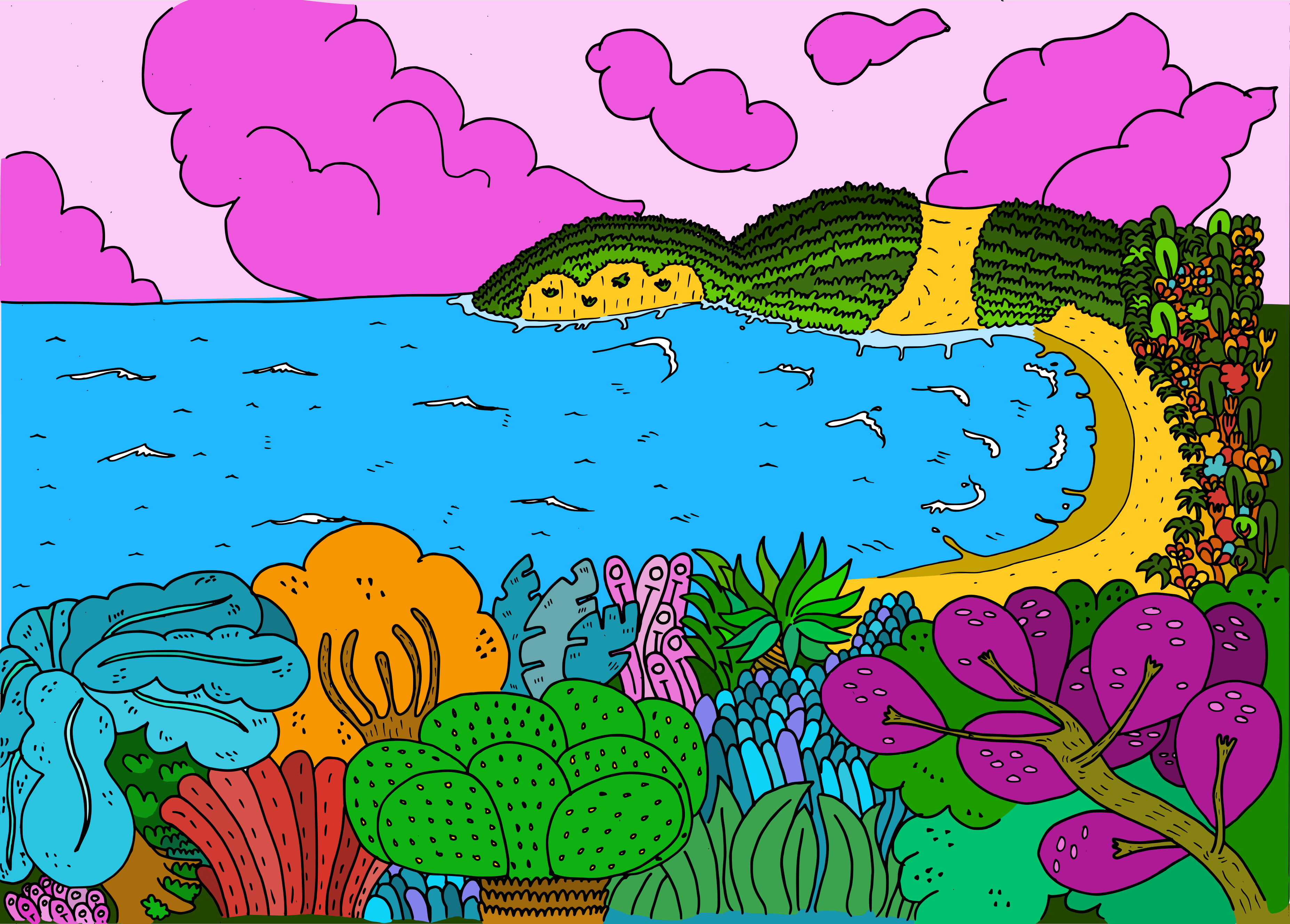 Same landscape without mesh gradients
