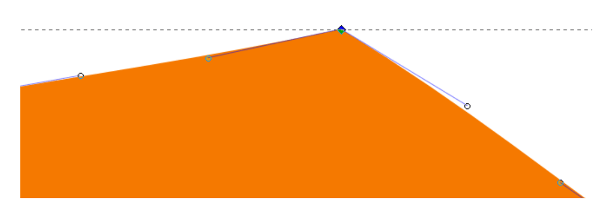 Node with incoming and an outgoing path segment.