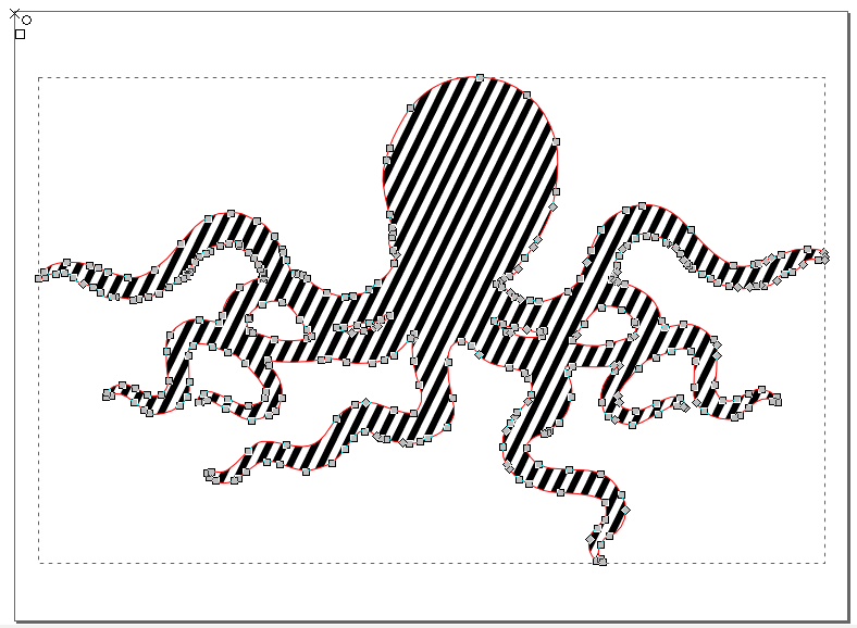 Rotated stripes pattern in an octopus shape.