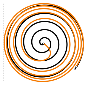 Spiral tool: drag inner handle up to diverge
