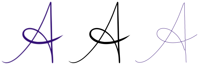 The letter A as an image, traced with Brightness cutoff and Centerline tracing