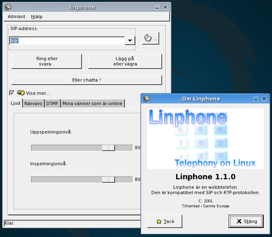 Linphone på svenska